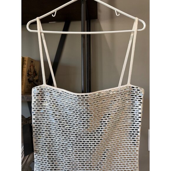 retrofete Avanya Knit MIrror Mini Dress White Womens Size Medium - Picture 9 of 15